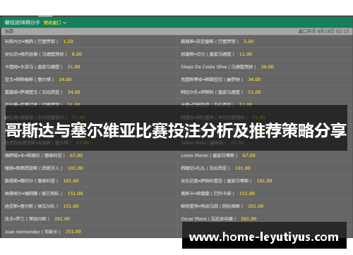 哥斯达与塞尔维亚比赛投注分析及推荐策略分享